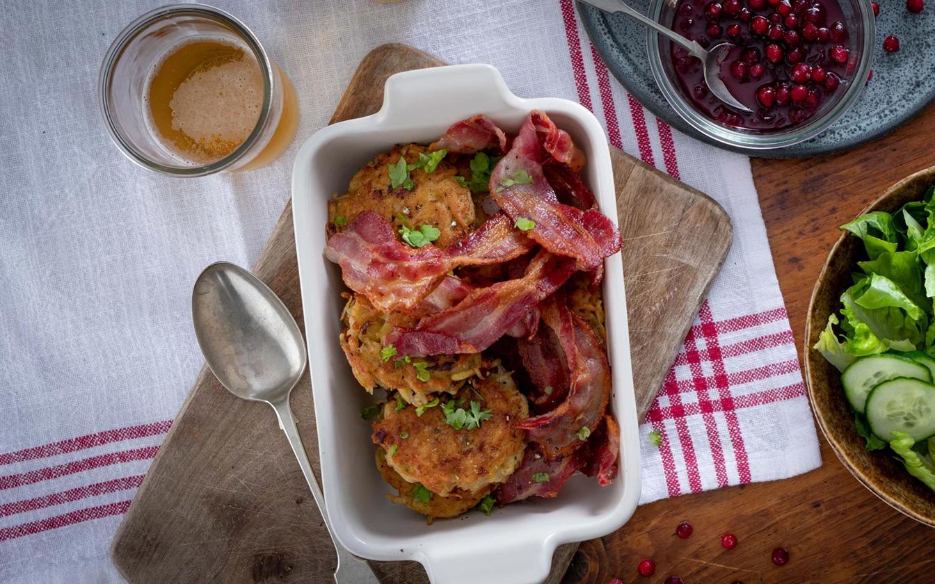 Kartoffelkager med bacon