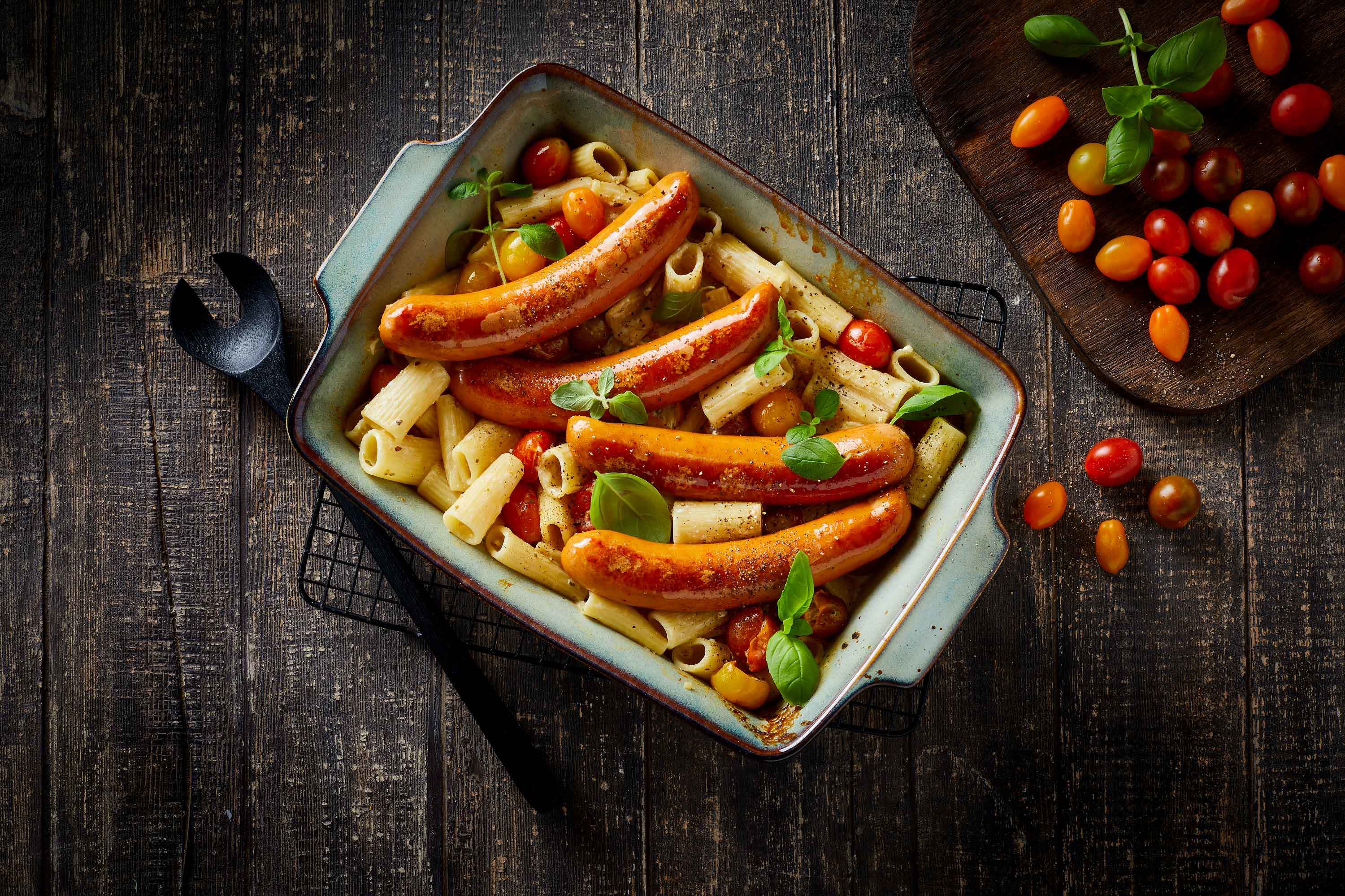 Ugnsbakad festostpasta med Chorizo