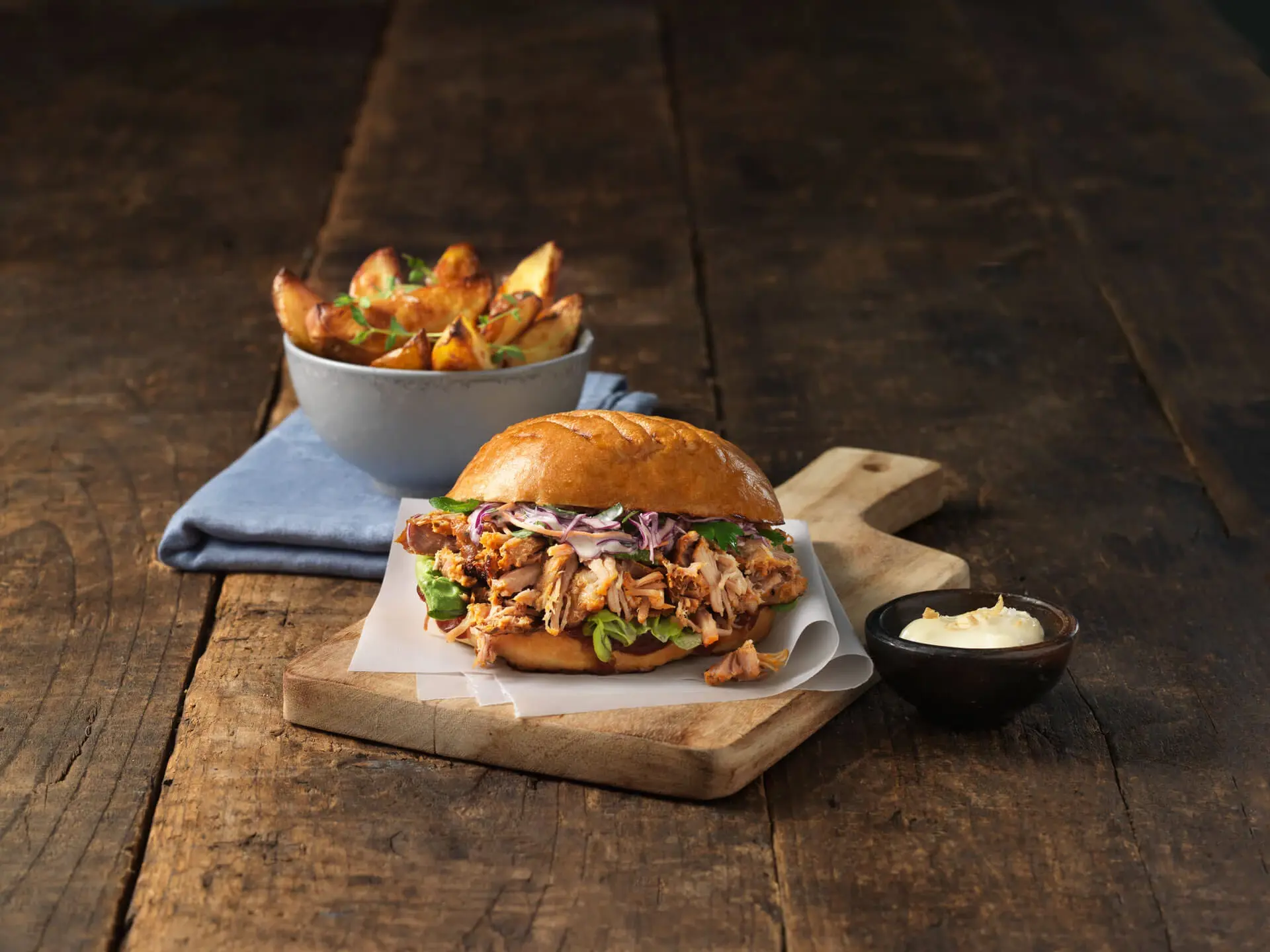 Pulled-Pork-Burger mit Coleslaw
