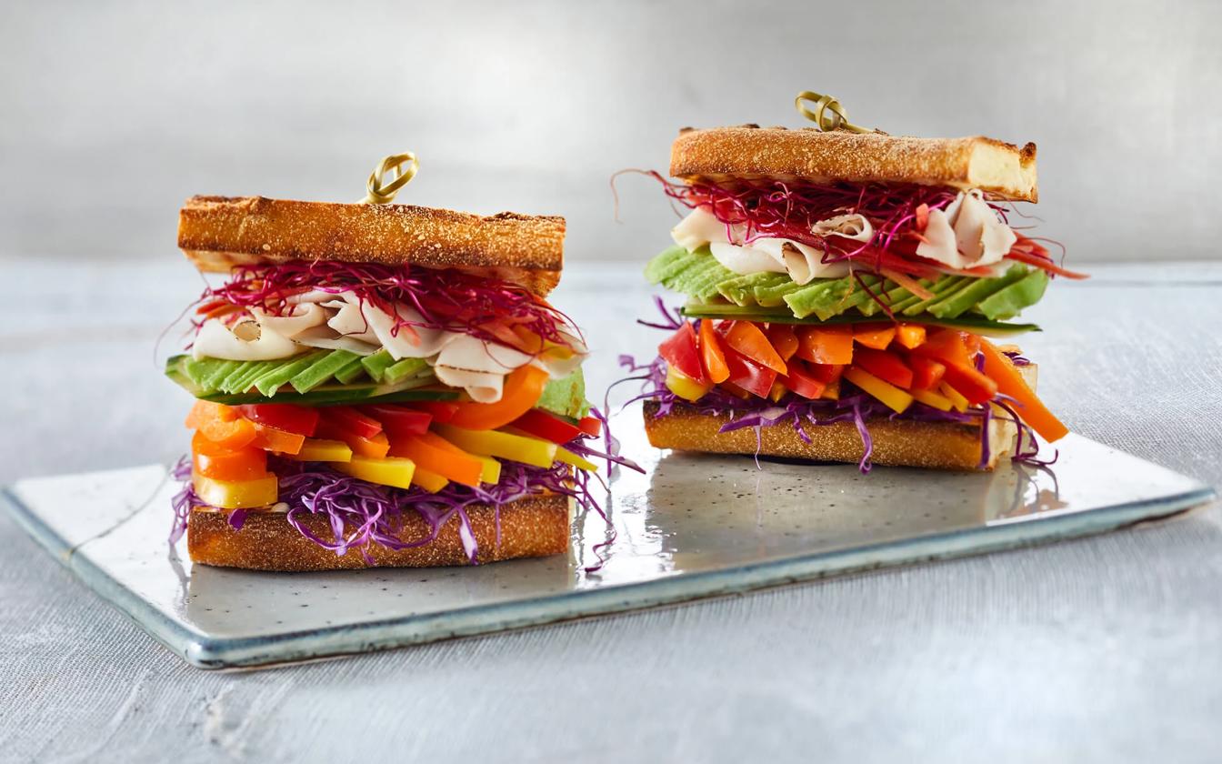 Rainbow sandwich med kylling