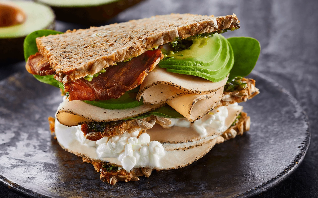 Sandwich med kylling og avocado