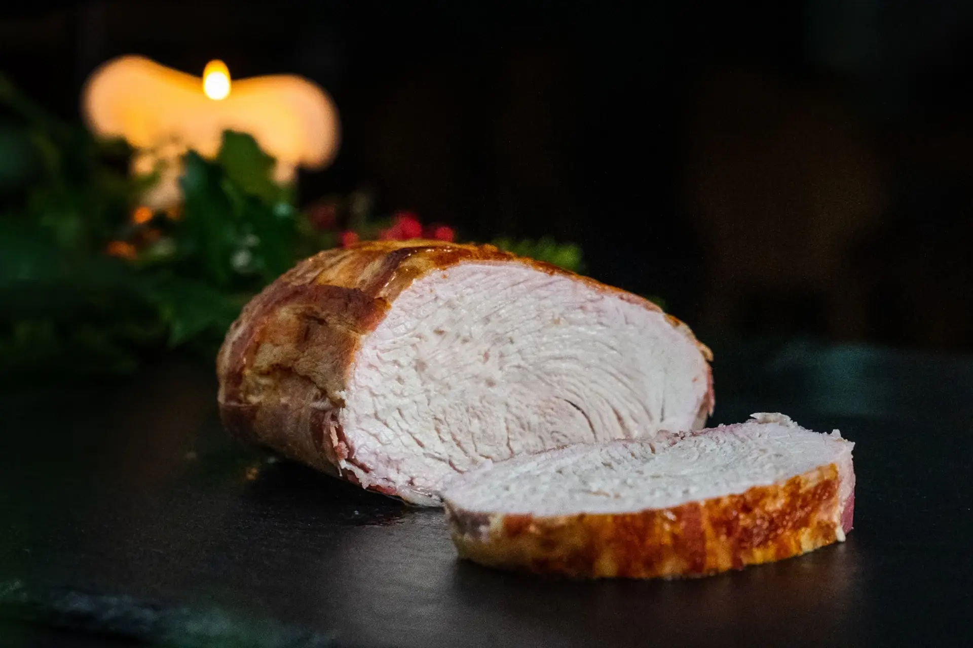 Kalkun svøbt i bacon