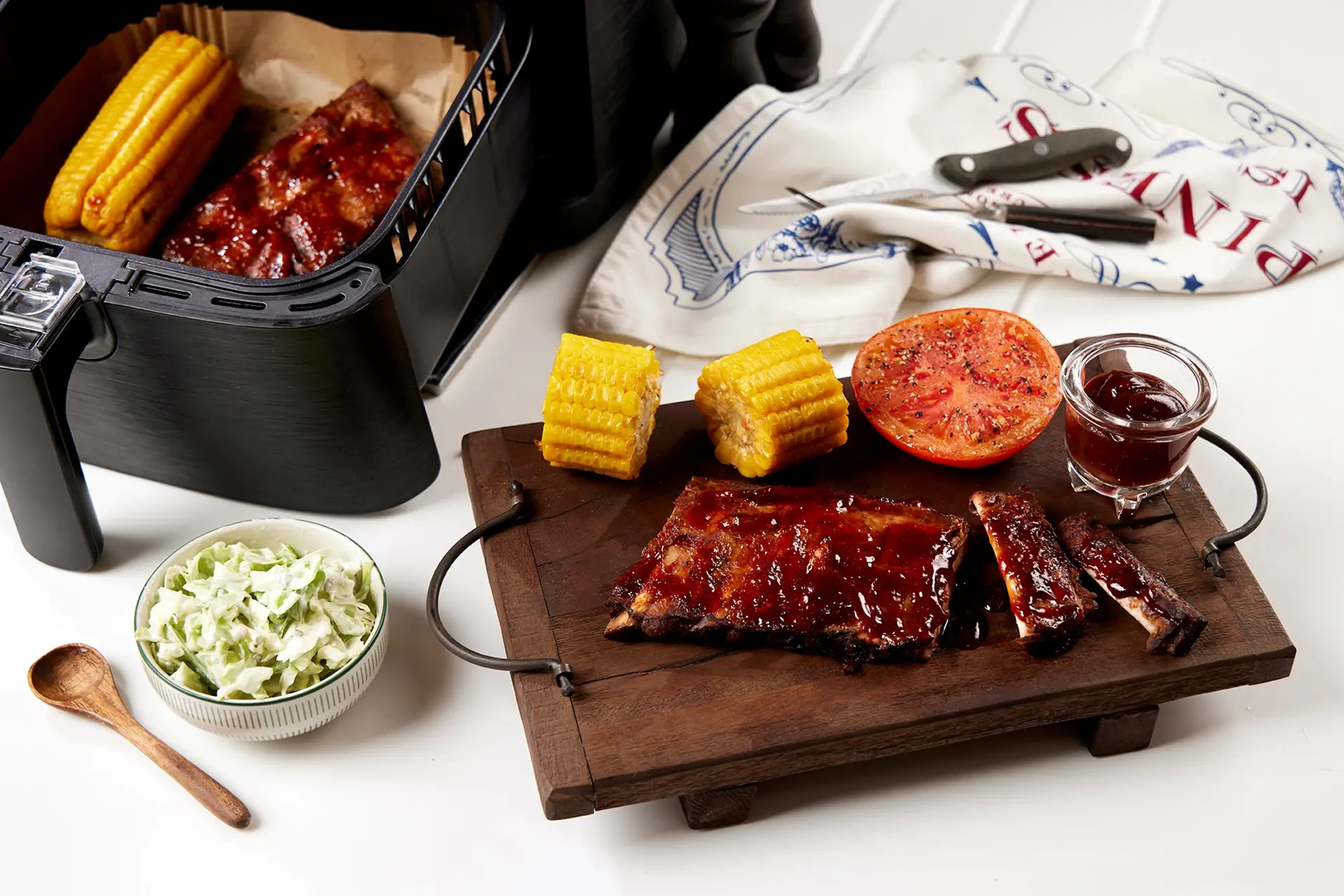 Spareribs med grillad majskolv