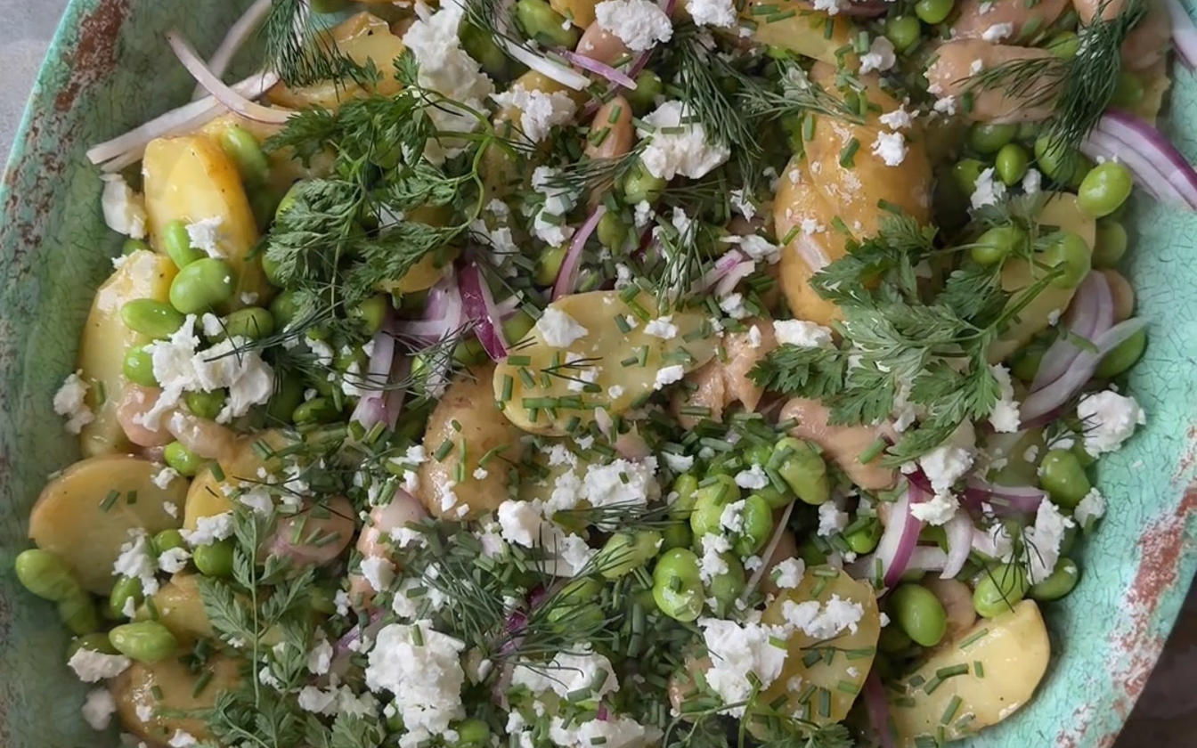 Bønnesalat med kartofler