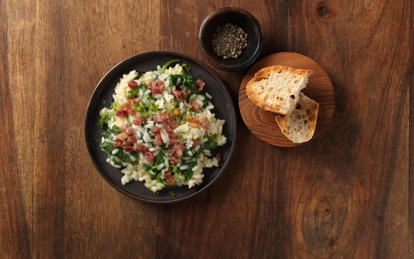 Risotto med bacon