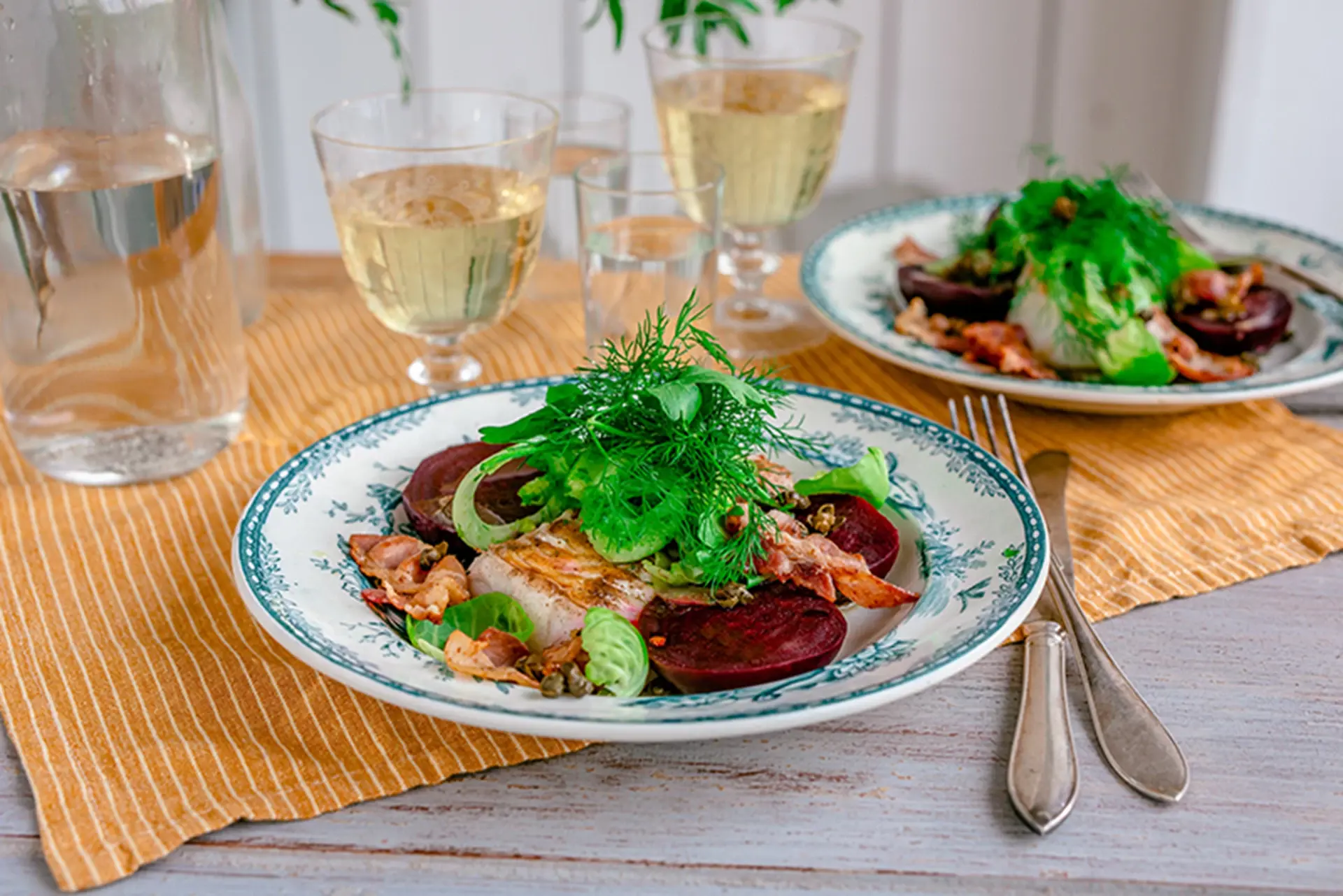 Lättrimmad torsk med bacon
