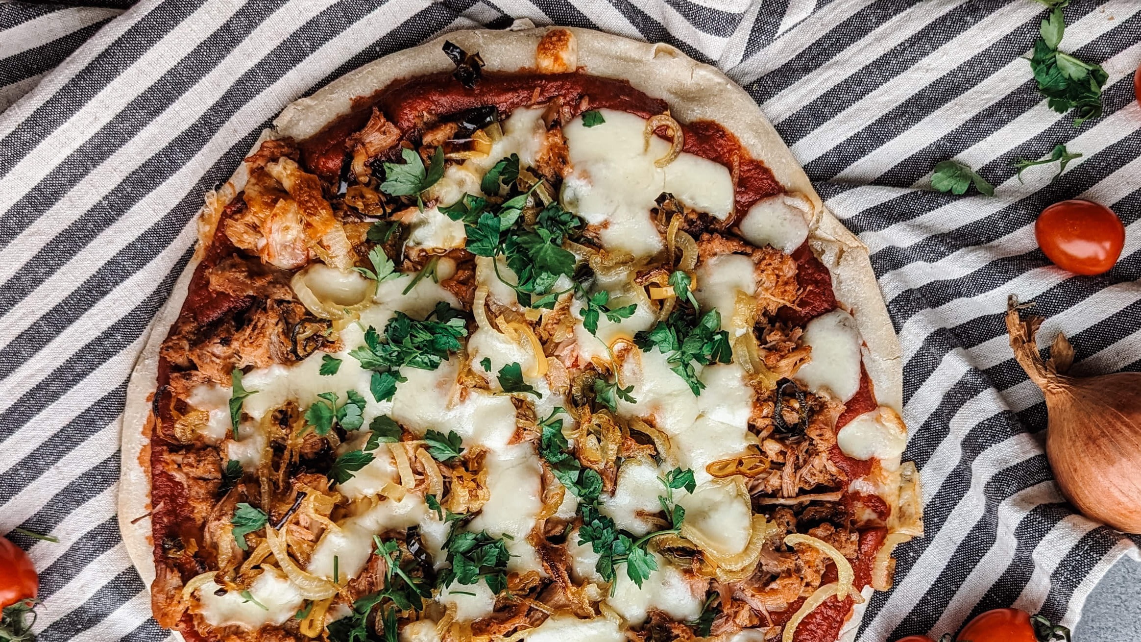 Pizza med pulled pork - Danish Crown