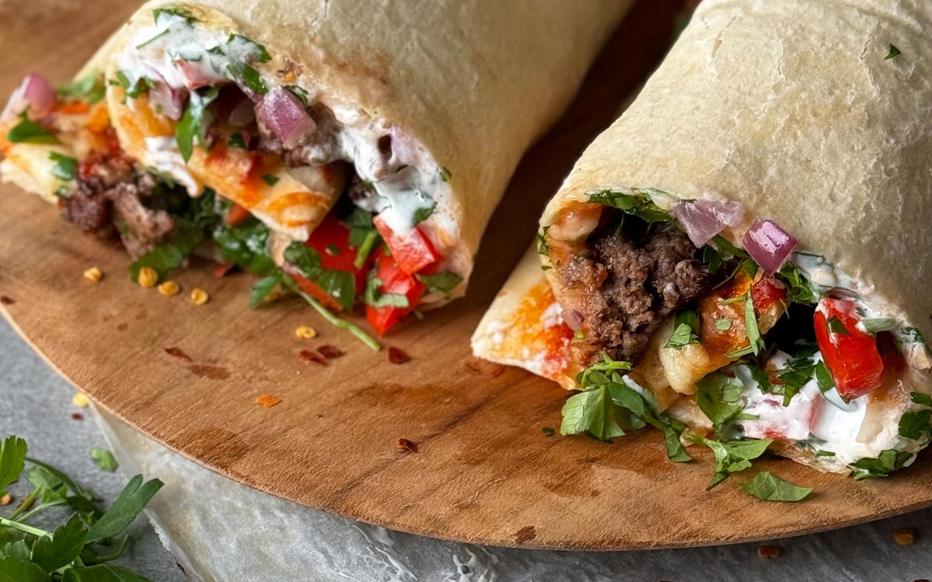 Pizzarulle med oksekød