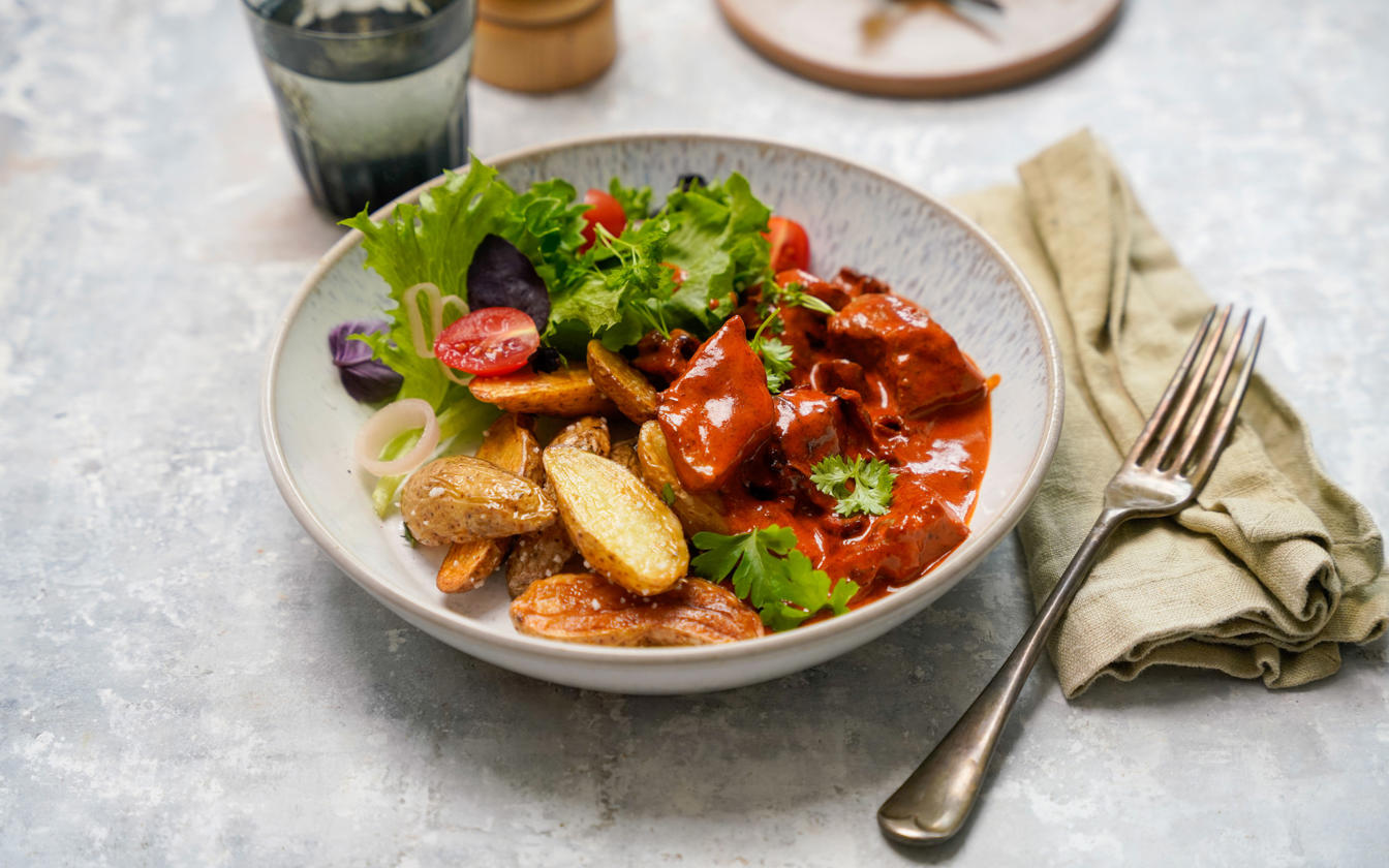 Bøfstroganoff med kalvekød