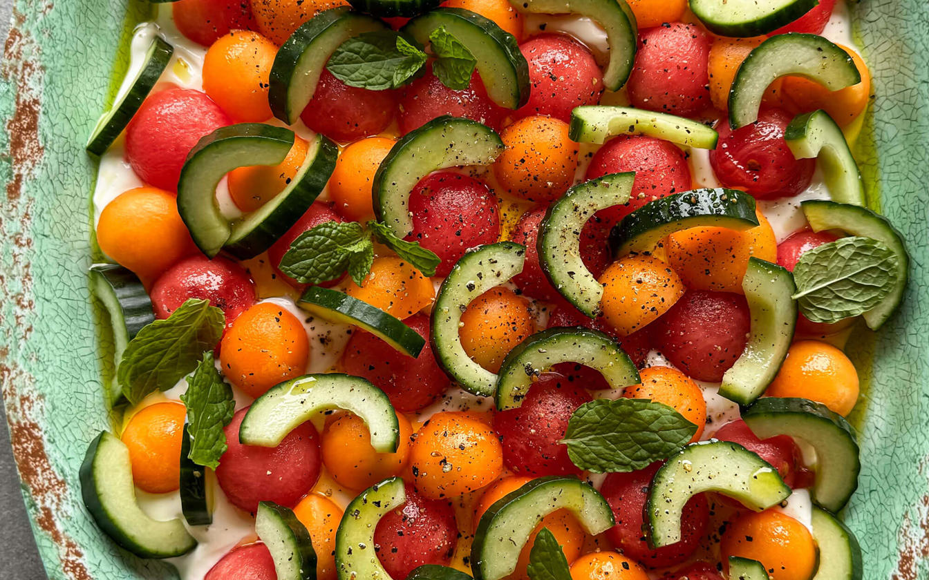 Melonsalat med fetacreme