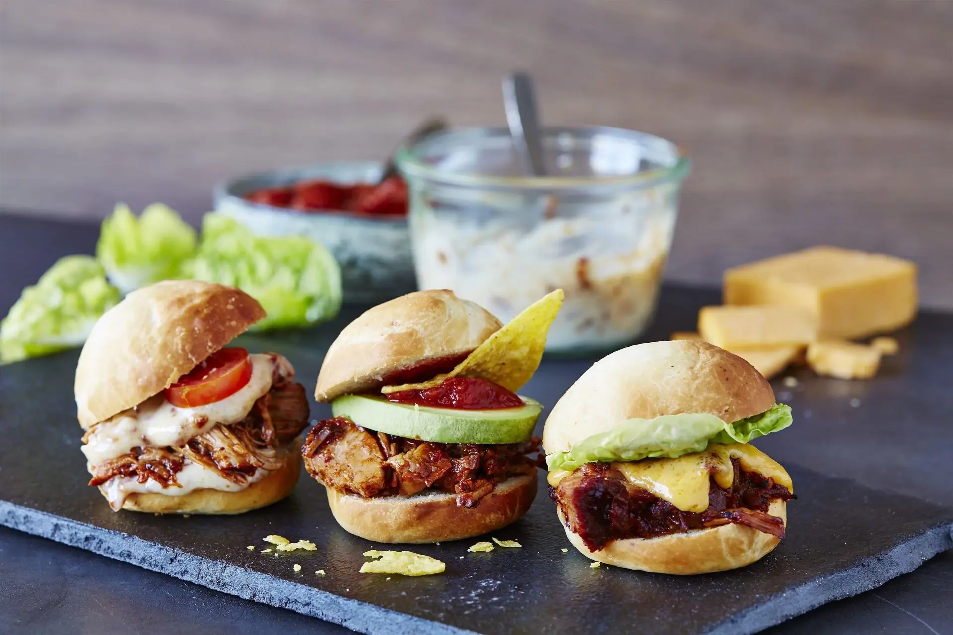 Amerikanische Mini-Burger mit Pulled Pork