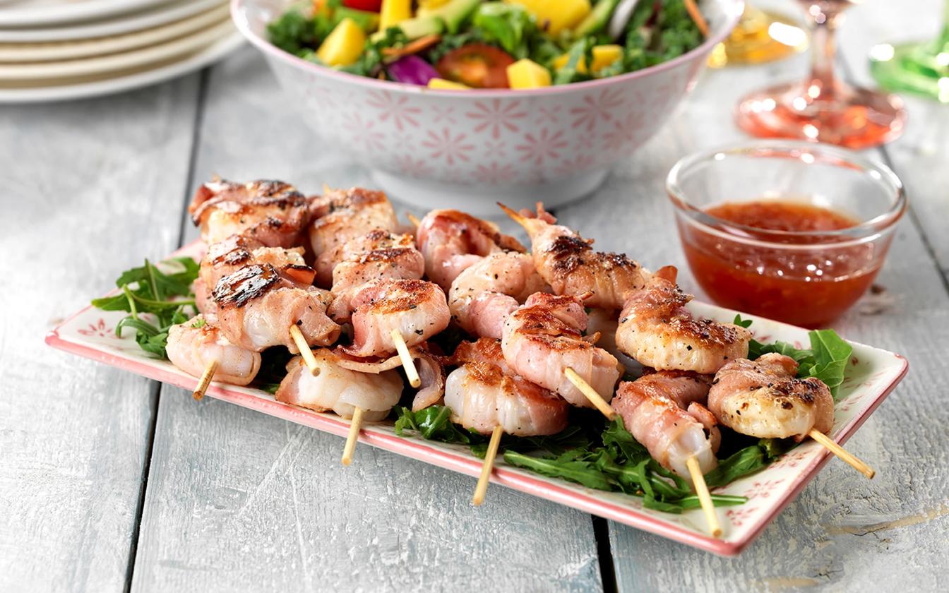 Baconsurret scampi