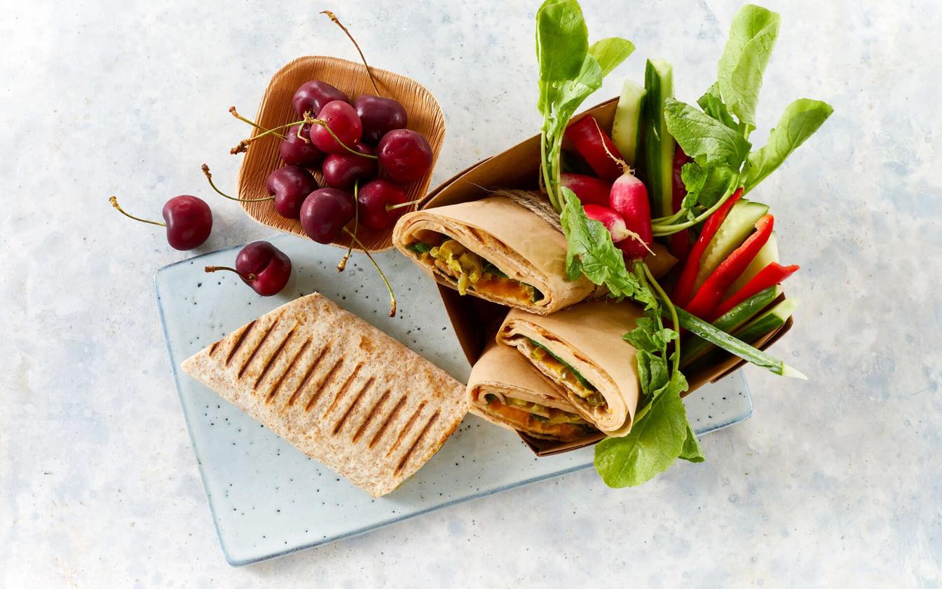 Fuldkornwraps med cheddar, jalapeño og grønt