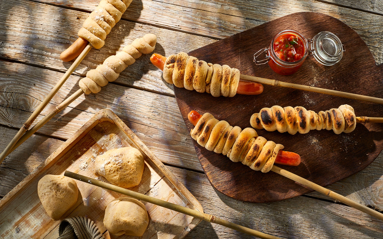 Snobrød med pølser