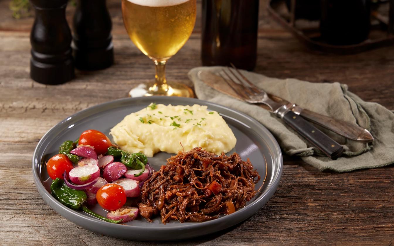 Pulled Pork i ølsaus