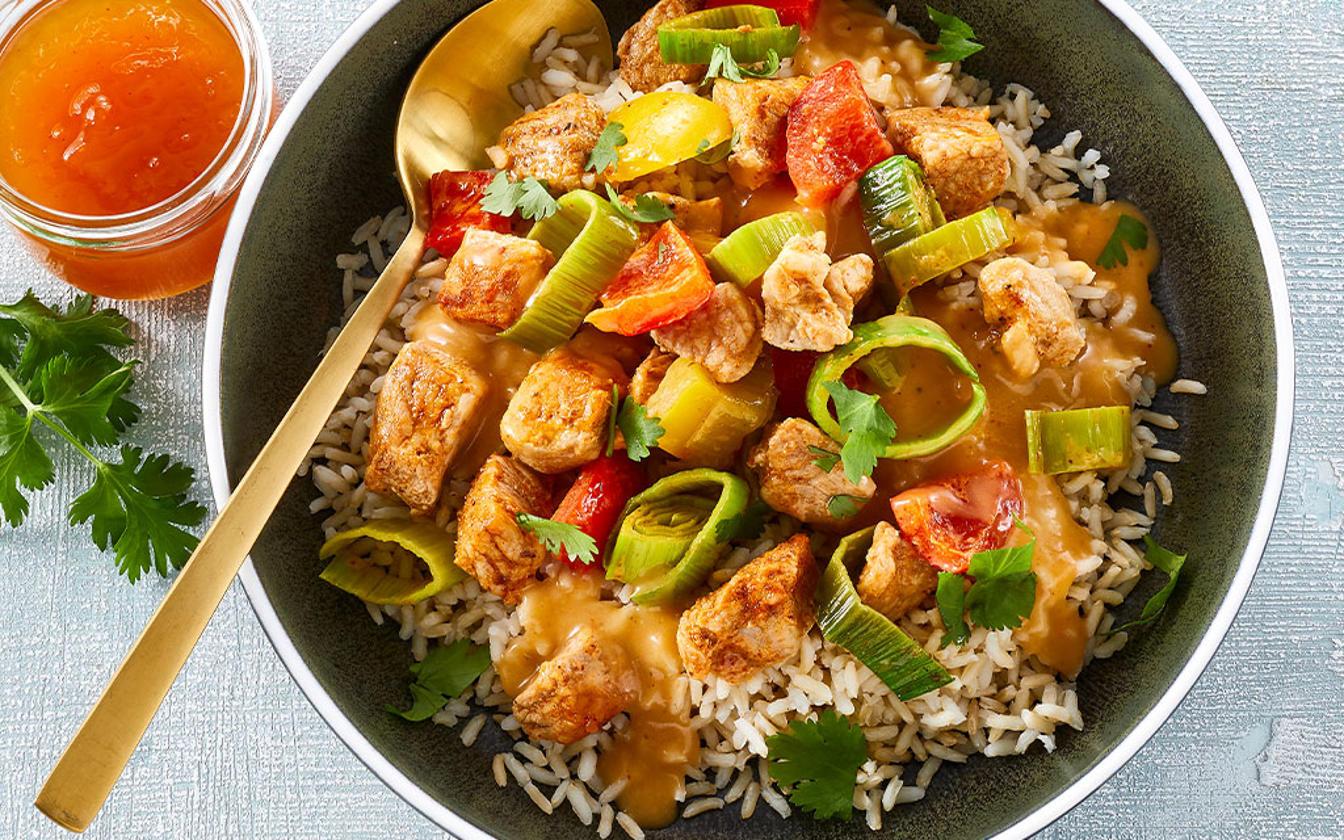 Skinketern i red curry kokos