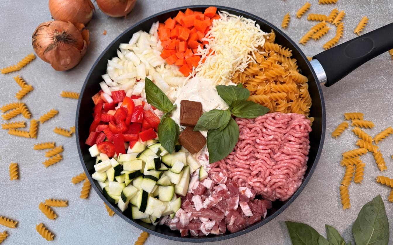 One pot pasta med pikantost