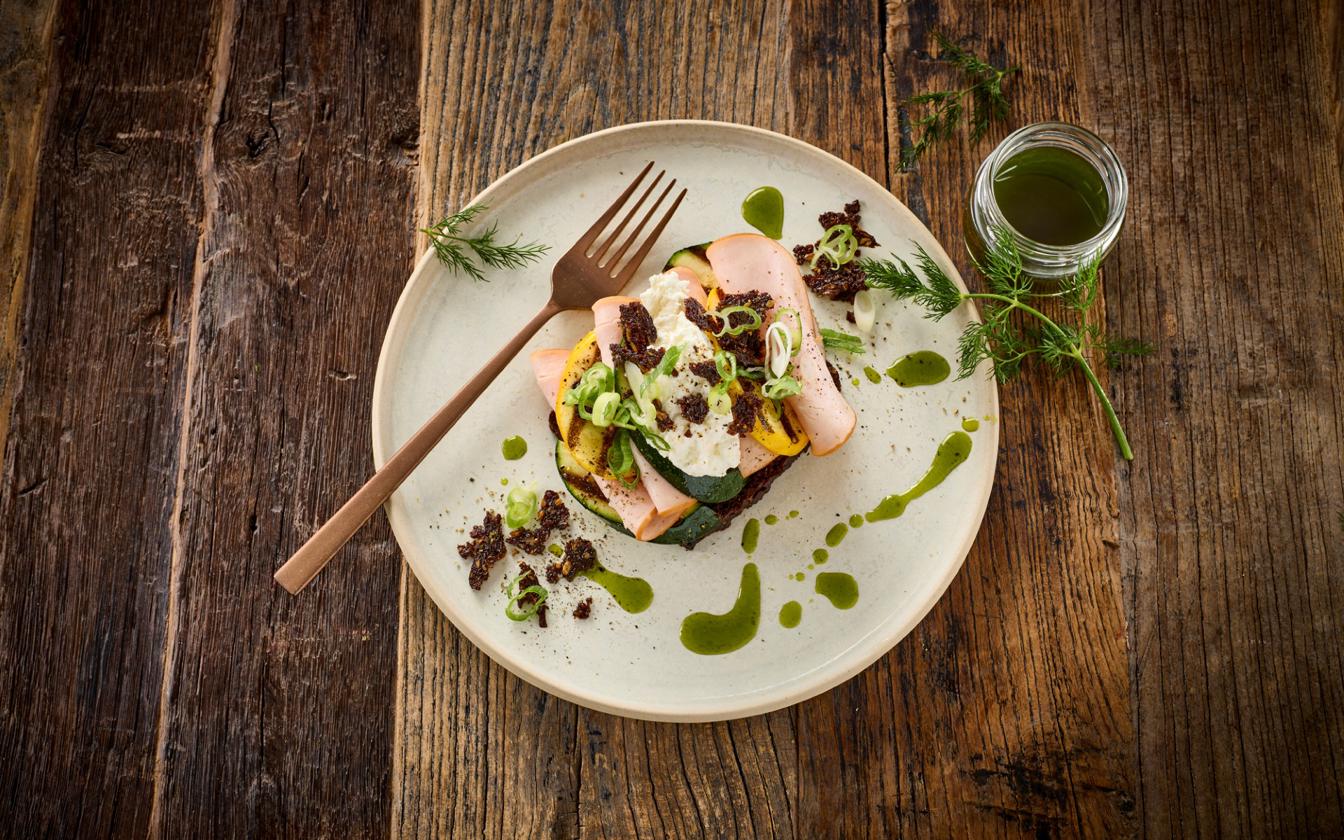 Smørrebrød med kalkunbryst