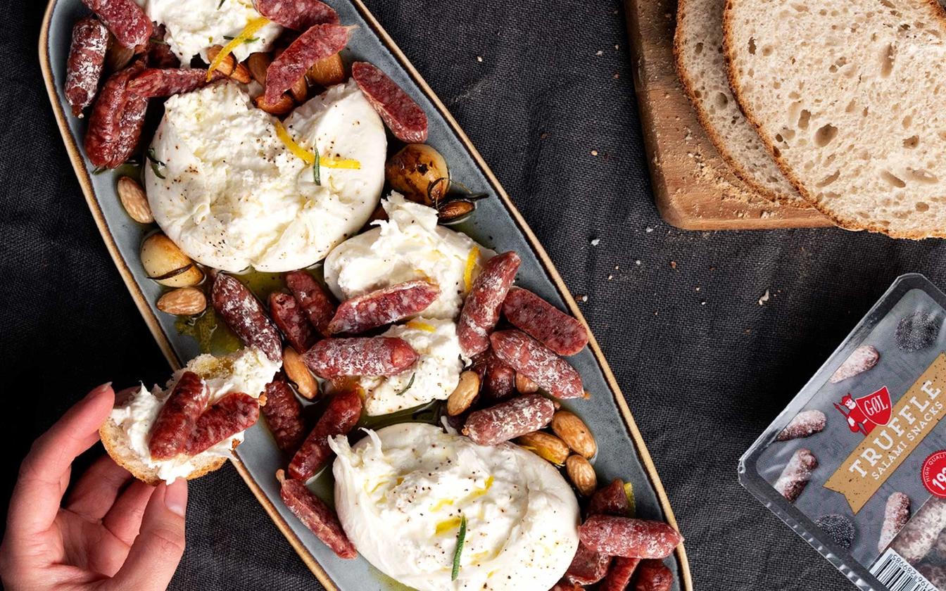 Salamisnacks med burrata